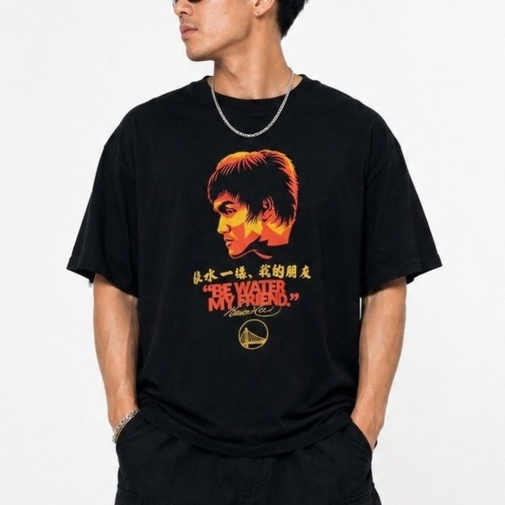 Gildan Golden State Warriors Bruce Lee Night Be Water My Friend T-Shirt Black XL